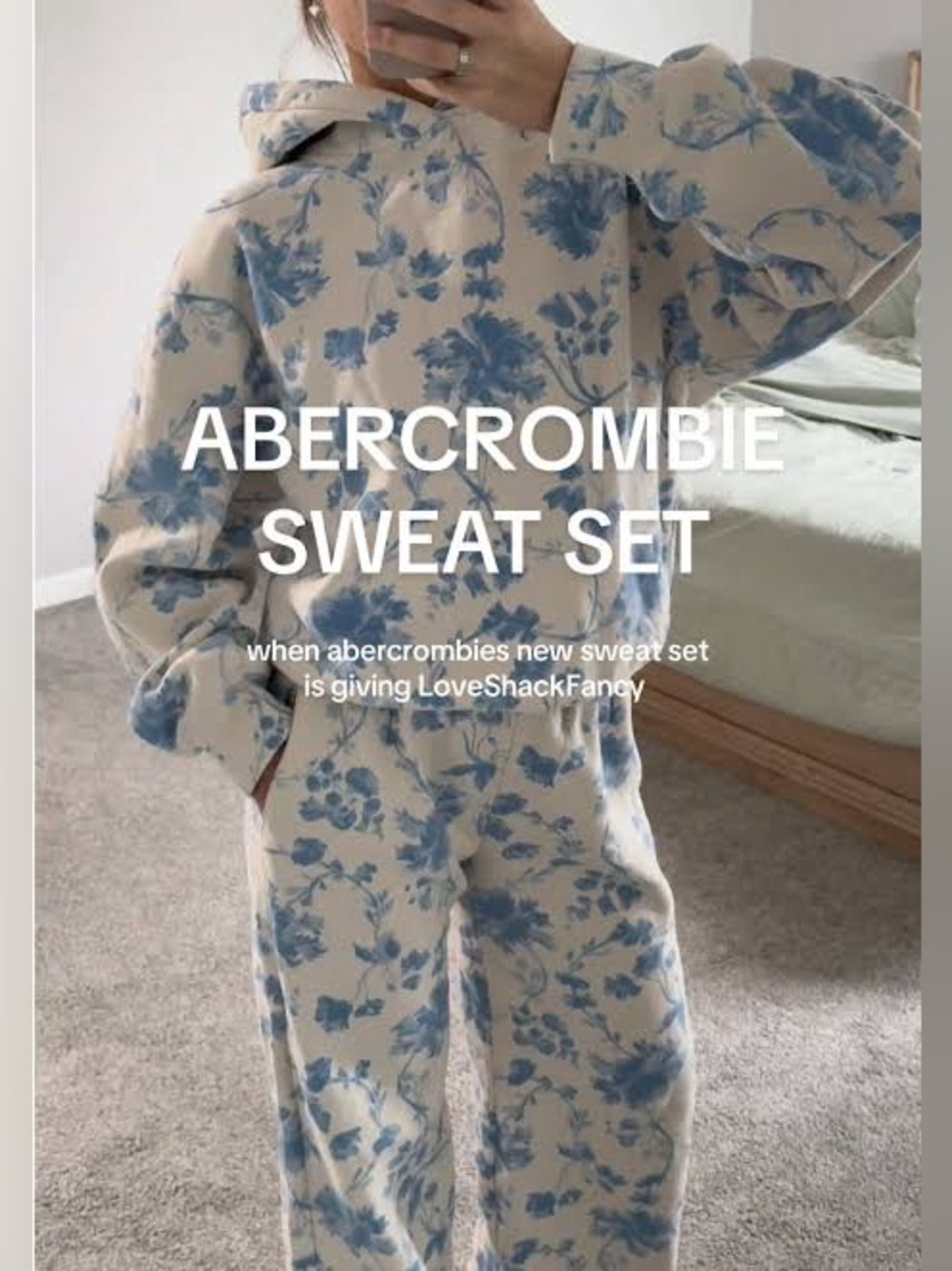 Abercrombie Floral Sweat Set (Top is SMALL, Pants are MEDIUM)